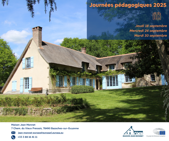 journées pédagogiques à la maison jean monnet le 18, 24 et 30 septembre 2025