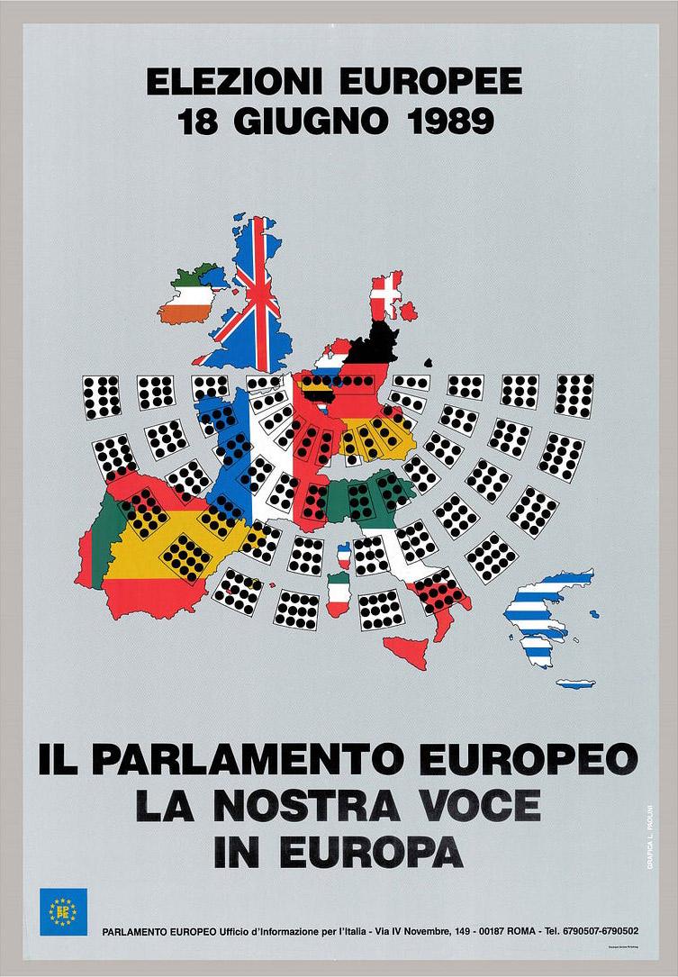 Affiche italienne pour les élections européennes de 1989