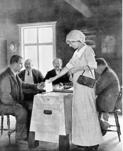 Finnish woman voting at the 1906 Parliamentary Election